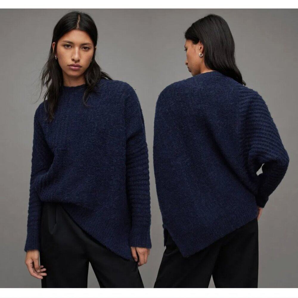 Allsaints Selena Asymmetric Wool Blend Jumper